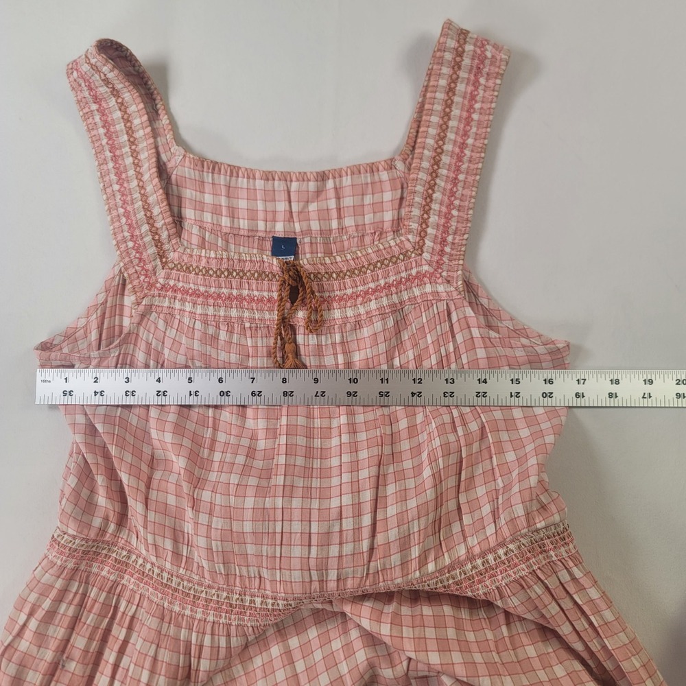 Old Navy Pink Gingham Maxi Dress Large Sleeveless Cottagecore Boho - Picture 6 of 8